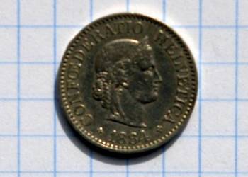 10 RAPPÓW ( 10 CENTYMÓW ) 1884 ROK - SZWAJCARIA 10 RAPPÓW ( 10 CENTYMÓW ) 1884 ROK - SZWAJCARIA