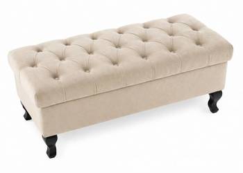 Pufa ludwik 80x40 ze schowkiem na nogach drewnianych