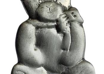VINTAGE ARTYSTYCZNA BROSZKA MIŚ CYNA LATA 50