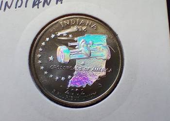 Stare monety 1/4 dolar 2002 Indiana USA hologram