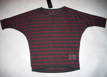 NEW YORKER grafitowa bluzka NOWA Paski 36 S