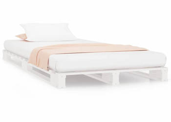 Łóżko z palet białe lite drewno sosnowe 90x200 cm WM-821378
