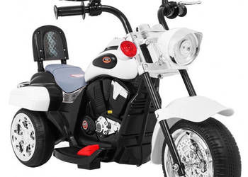 Autko motor motorek CHOPPER NIGHBIKE na akumulator trójkołowy dzieci biały