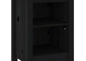 Szafka nocna czarna 40x35x55 cm lite drewno sosnowe WM-820964