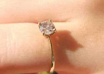 Pierścionek zloty 14k z Diamentem Naturalnym 0.55ct i Certyfikatem