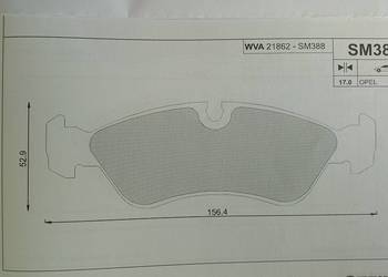 SM388 Klocki hamulcowe kpl. przód  DAEWOO  ESPERO, LANOS, NEXIA.Opel Astra