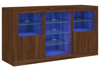Szafka z oświetleniem LED brązowy dąb 123x37x67 cm WM-3209085