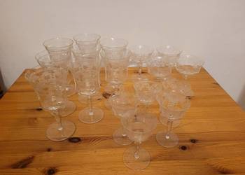 Kryształowe kieliszki do wina, szampana, stare, wiktoriańskie