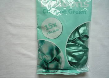 15 sztuk Balony 23cm Chrome Green Zielone Morski Metaliczne