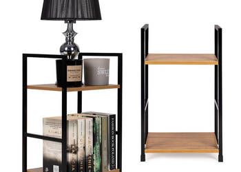 Regał drewniany nowoczesny szafka nocna 2 półki LOFT ModernHome
