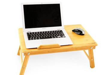 Bambusowy stolik na laptopa, śniadanie do łóżka