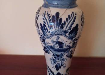 Delft Deco wazon ręcznie malowany porcelana uszkodzony sygn