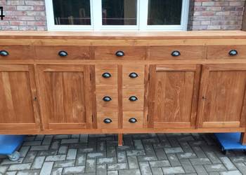 Komoda teak drewniana kolonialna Szafka pod telewizor RTV Bufet Kredens 794