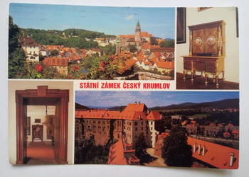 Pocztówka Česky Krumlow 1990r. + Znaczek