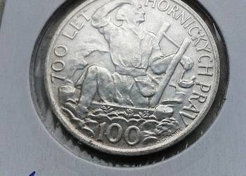 CZECHOSŁOWACJA 100 KORON 1949 r -SREBRO (0,500)