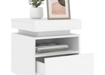 Szafka nocna z oświetleniem LED biała 40x39x485 cm WM-836784