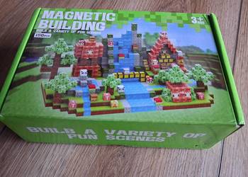 Klocki magnetyczne 150 szt. / Minecraft / Nowe