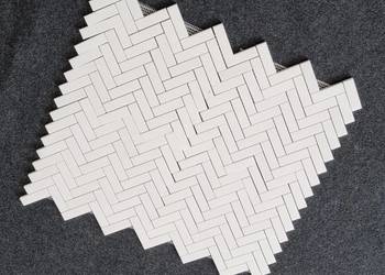 MOZAIKA MATOWA THASSOS WHITE JODEŁKA JODŁA HERRINGBONE