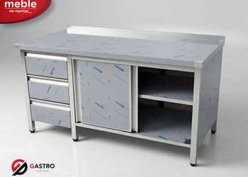 Stół gastronomiczny z szafką i szufladami spawany 1700x600x850 mm