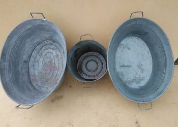 Wanna balia metalowa ocynkowana DUŻA kociołek PRL Vintage Retro wanienka
