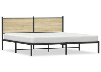 Łóżko Czarne Metalowe Rama Łóżka Metalowa Ze Stelażem 160x200 cm WM-4007719