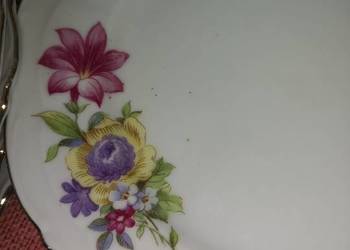 Talerzyk deserowy, Schwarzenhammer, Bavaria.  Na porcelanie w kolorze delik