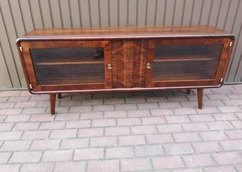 Komoda ART-DECO Orzech RTV Niska Unikat 155 Stara Antyk Po Renowacji.