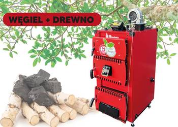 Kocioł piec NADMUCHOWY na WĘGIEL + DREWNO 5 klasa 27 kW