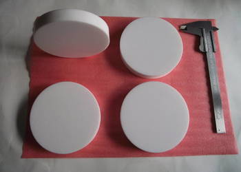 Tarflen  (= Teflon) krążki 116x19 mm (d x h) - PTFE- FV