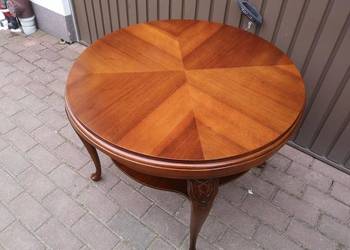 Stolik, Ława Okrągły Orzech Antyk Stary Po Renowacji Okazja.