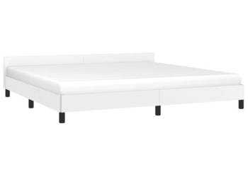 Rama łóżka z zagłówkiem bez materaca biała 200x200 cm WM-347520