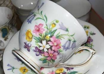 Filiżanka z talerzykiem. Fiołki. Queen Anne. Old Country Spray. England