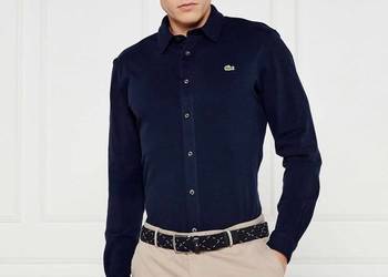 Koszula męska Lacoste - bawełniana, granatowa XL regular fit przecena