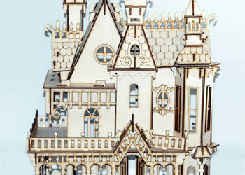 Zamek w stylu gotyckim 3D puzzle z drewna