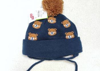 Czapka niemowlęca w misie miś granatowa 4 6 miesięcy 68