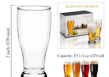 CRYSTALIA Luksusowe 570ml kufle do piwa nowe