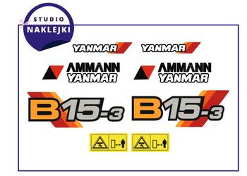 Naklejki Minikoparka Yanmar B15-3 Komplet Nalepki Naklejka