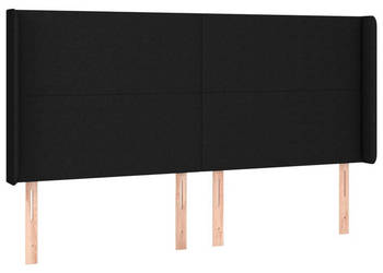 Zagłówek do łóżka z LED czarny 203x16x118/128 cm tkanina WM-3123792