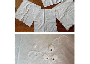 serwetki serwety chusteczki białe haftowane ręcznie rękodzieło vintage