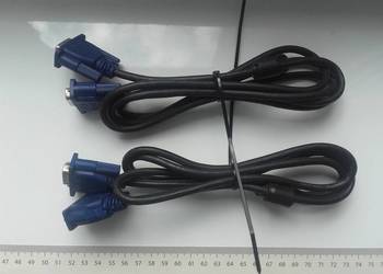 Kabel VGA, D-Sub, 180cm, 1,8m, kolor czarny, niebieskie końc