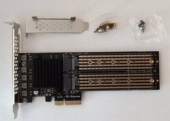 Karta rozszerzeń PCI-E 3.0 x8 do 4 portów M.2 NVME.