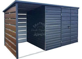 Schowek - Domek Ogrodowy 3x2m + wiata 1,5x2m  Antracyt ID633