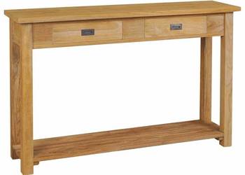 Stolik typu konsola, lite drewno tekowe, 120 x 30 x 80 cm（SKU:244482）