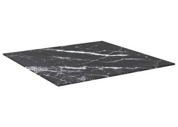 Blat stołu czarny 60x60 cm 6 mm szkło ze wzorem marmuru WM-322271