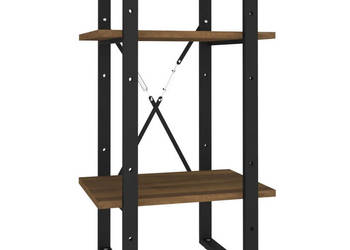 Regał na książki z 2 półkami brązowy dąb 40x30x70 cm WM-821302