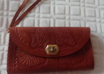 Real Leather/ Skórzana torebka do ręki z Madrytu i, kopertówka saszetka
