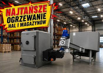 Nagrzewnica powietrza 40 kW na biomasę | Piec do hali | Zrębki Trociny
