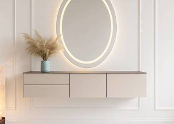 Lustro eliptyczne piaskowane z podświetleniem - FRIDA LED I