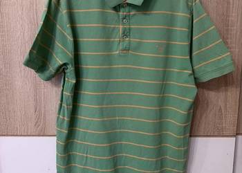 Koszulka Polo Gant L stripes zielono żółta logowana