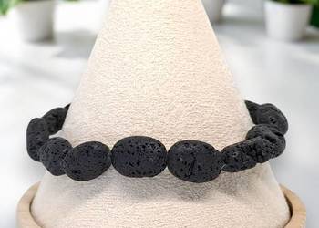 Bransoletka z lawy, LAWA, czarna #847